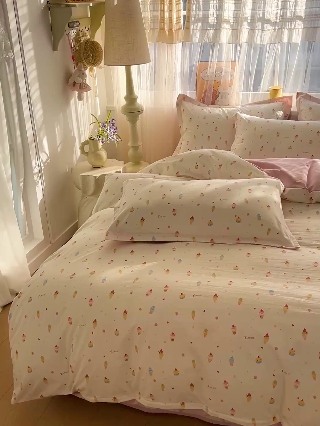 91家纺网 家纺一手货源 找家纺 梵克保罗 2026新款亲肤舒适仿棉印花床盖四件套 蛋糕派