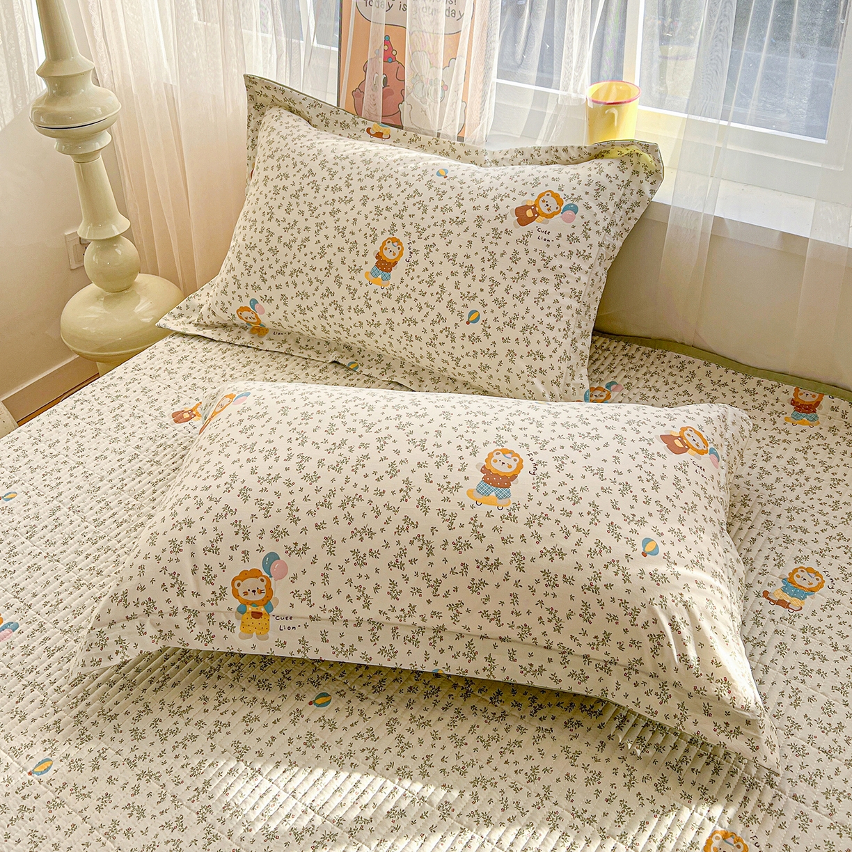 91家纺网 家纺一手货源 找家纺 梵克保罗 2026新款亲肤舒适仿棉印花床盖四件套 马戏团