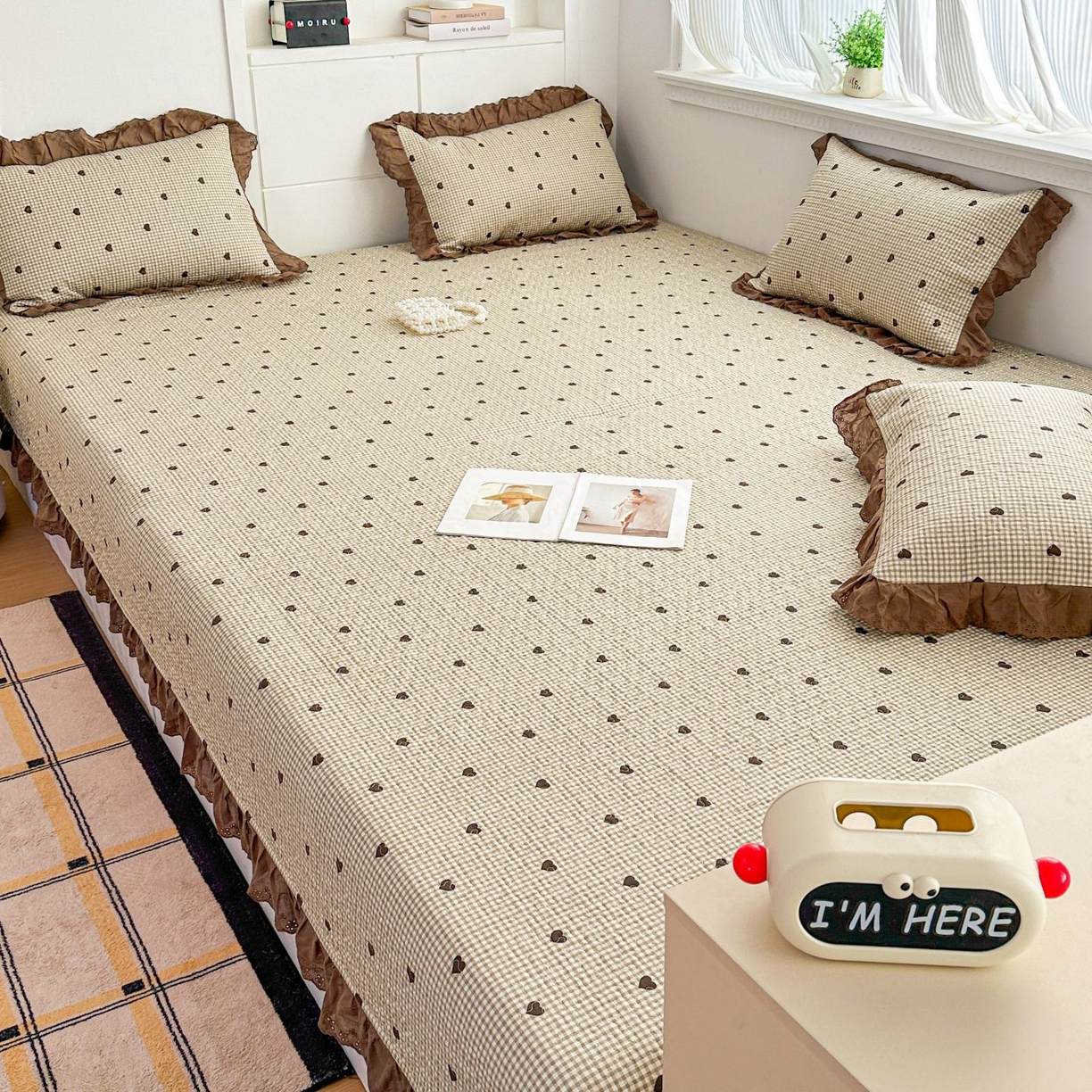 91家纺网 家纺一手货源 找家纺 暖居 2026新款支持定制法式花边纯棉榻榻米四件套全棉大炕盖三件套四季通用 雅格