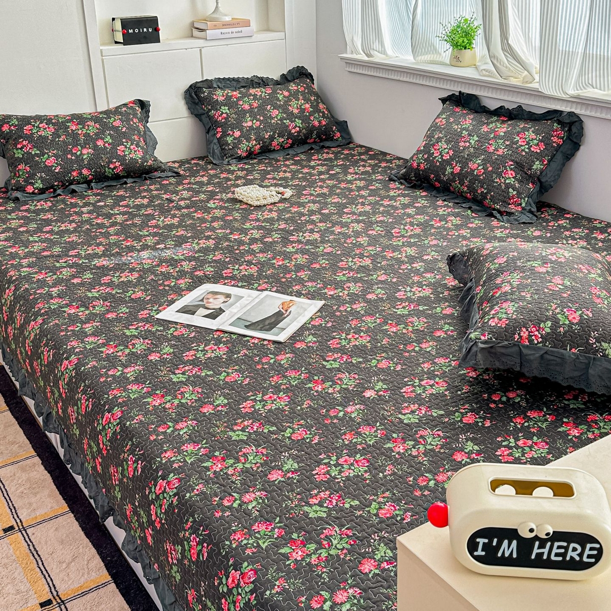 91家纺网 家纺一手货源 找家纺 暖居 2026新款支持定制法式花边纯棉榻榻米四件套全棉大炕盖三件套四季通用 中国美