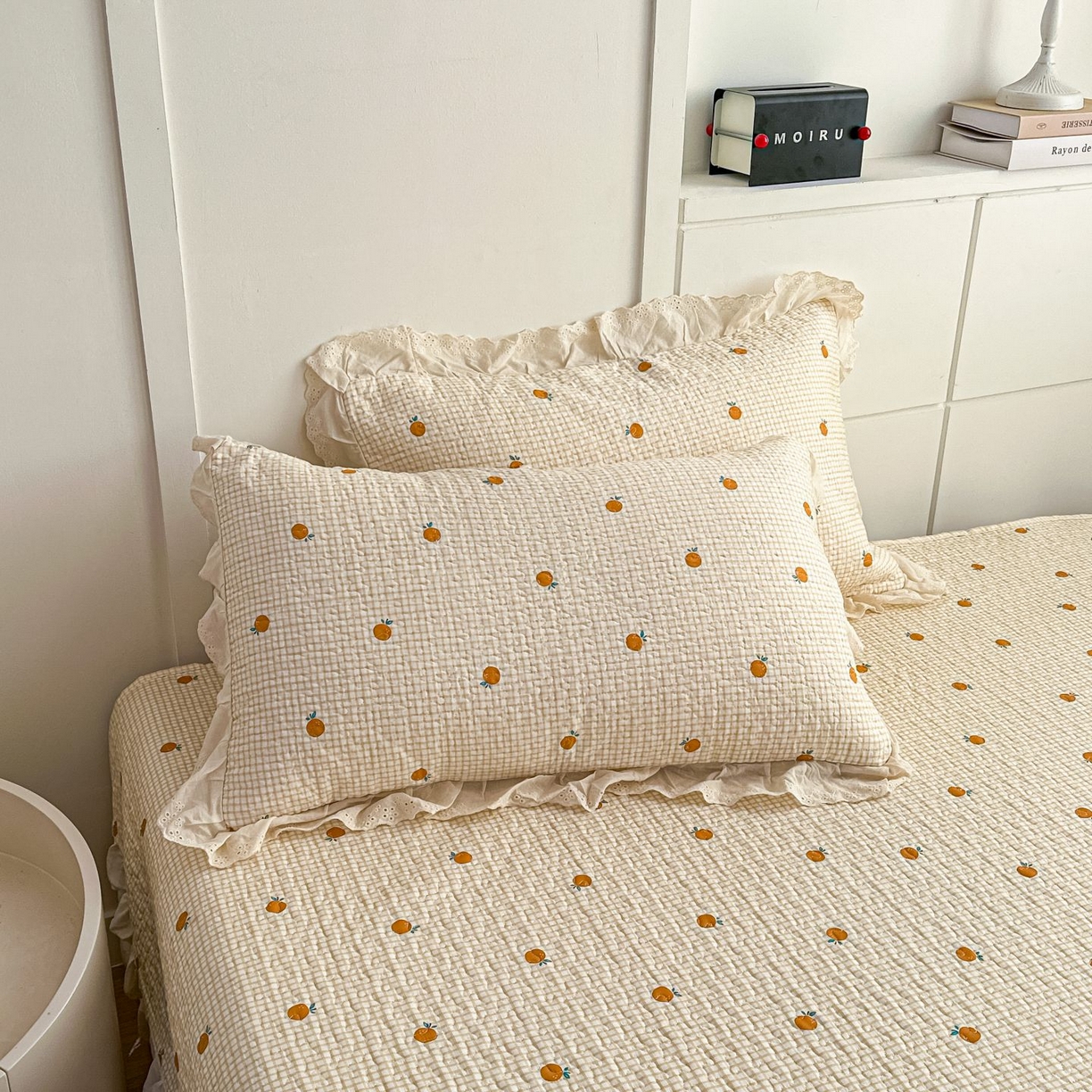 91家纺网 家纺一手货源 找家纺 暖居 2026新款支持定制法式花边纯棉榻榻米四件套全棉大炕盖三件套四季通用 小甜橘