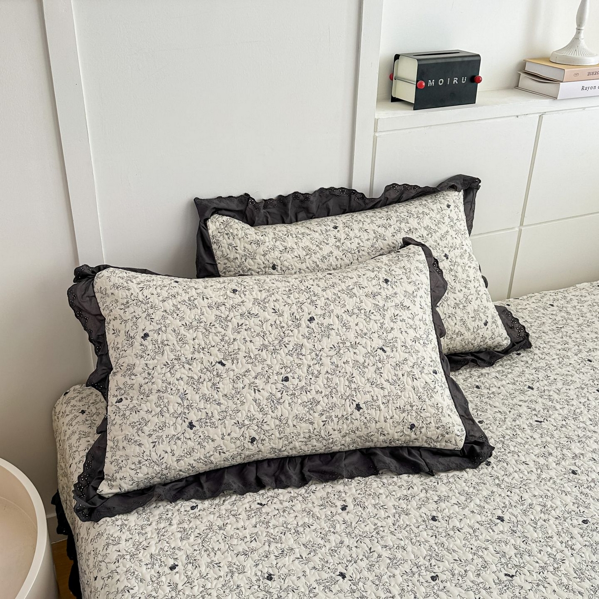 91家纺网 家纺一手货源 找家纺 暖居 2026新款支持定制法式花边纯棉榻榻米四件套全棉大炕盖三件套四季通用 南法假日