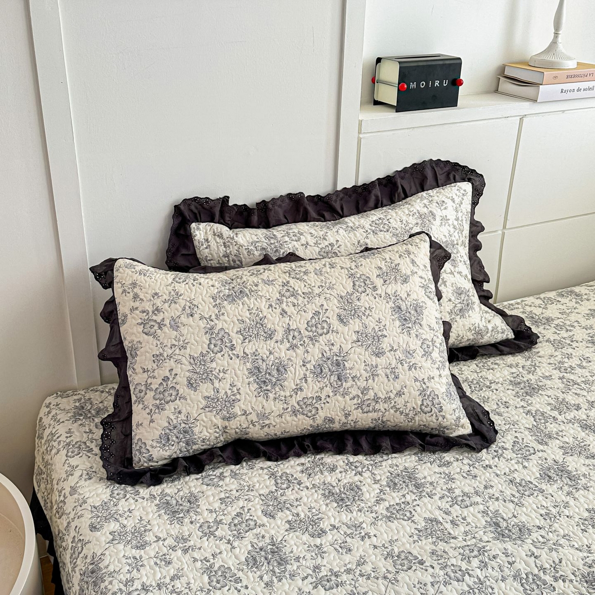 91家纺网 家纺一手货源 找家纺 暖居 2026新款支持定制法式花边纯棉榻榻米四件套全棉大炕盖三件套四季通用 白山茶