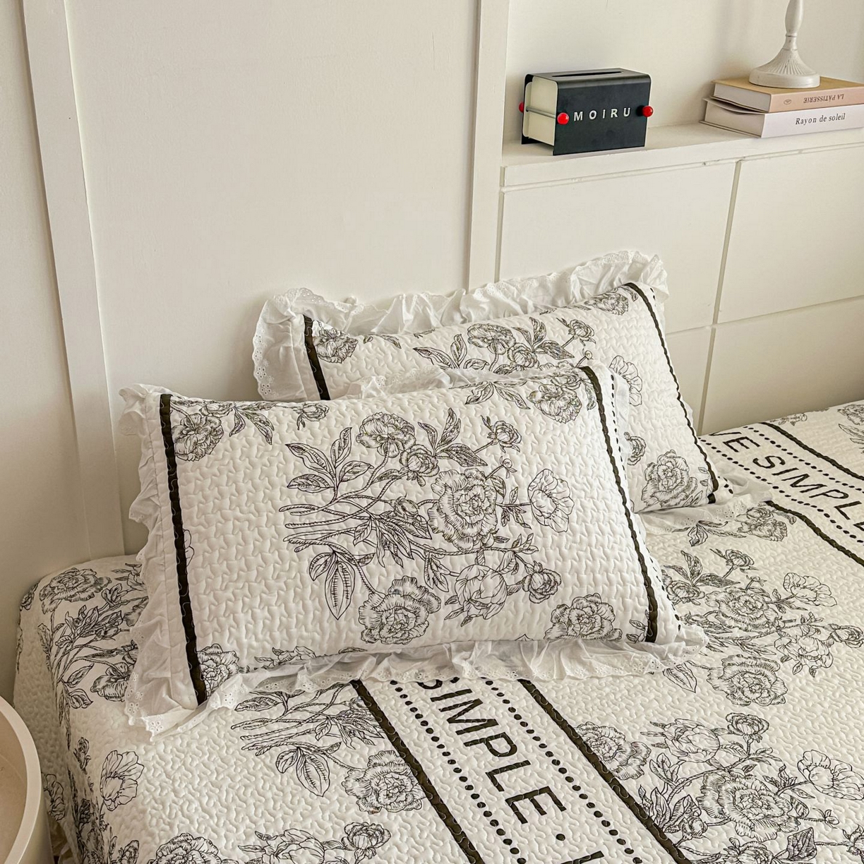 91家纺网 家纺一手货源 找家纺 暖居 2026新款支持定制法式花边纯棉榻榻米四件套全棉大炕盖三件套四季通用 晨暮间