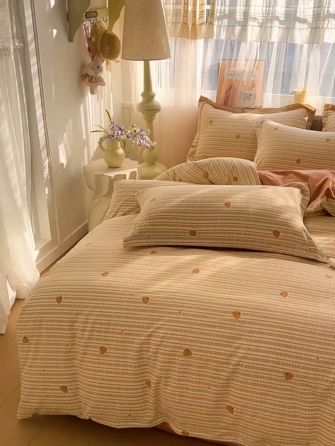 91家纺网 家纺一手货源 找家纺 梵克保罗 2026新款亲肤舒适仿棉印花床盖四件套 南瓜季