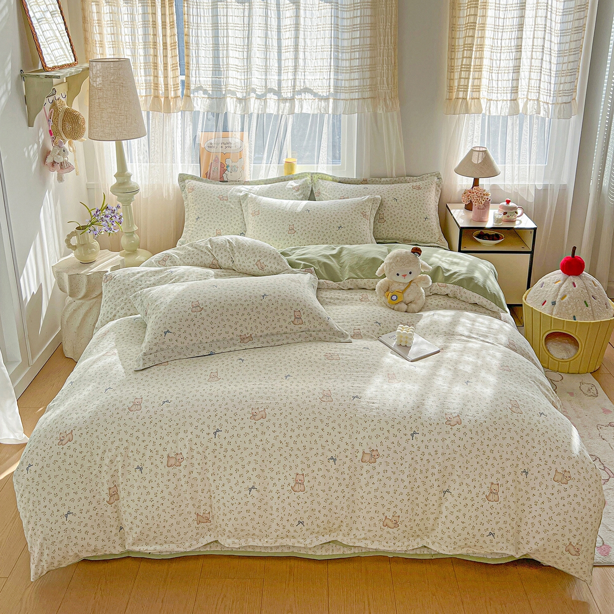 91家纺网 家纺一手货源 找家纺 梵克保罗 2026新款亲肤舒适仿棉印花床盖四件套 皮皮狗