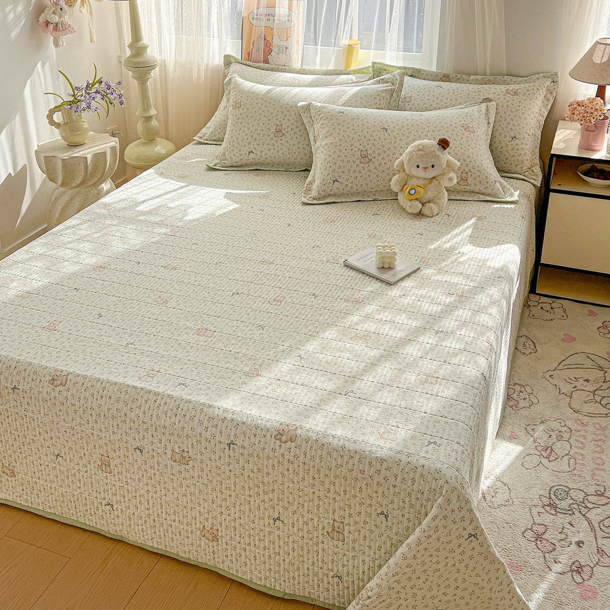 91家纺网 家纺一手货源 找家纺 梵克保罗 2026新款亲肤舒适仿棉印花床盖四件套 皮皮狗