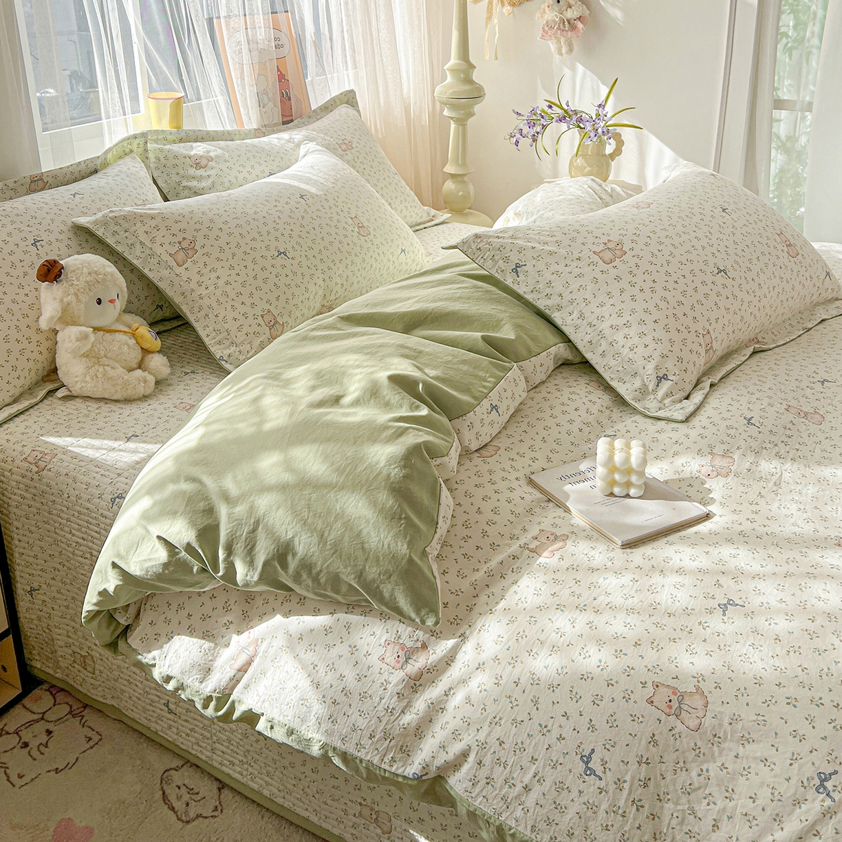 91家纺网 家纺一手货源 找家纺 梵克保罗 2026新款亲肤舒适仿棉印花床盖四件套 皮皮狗