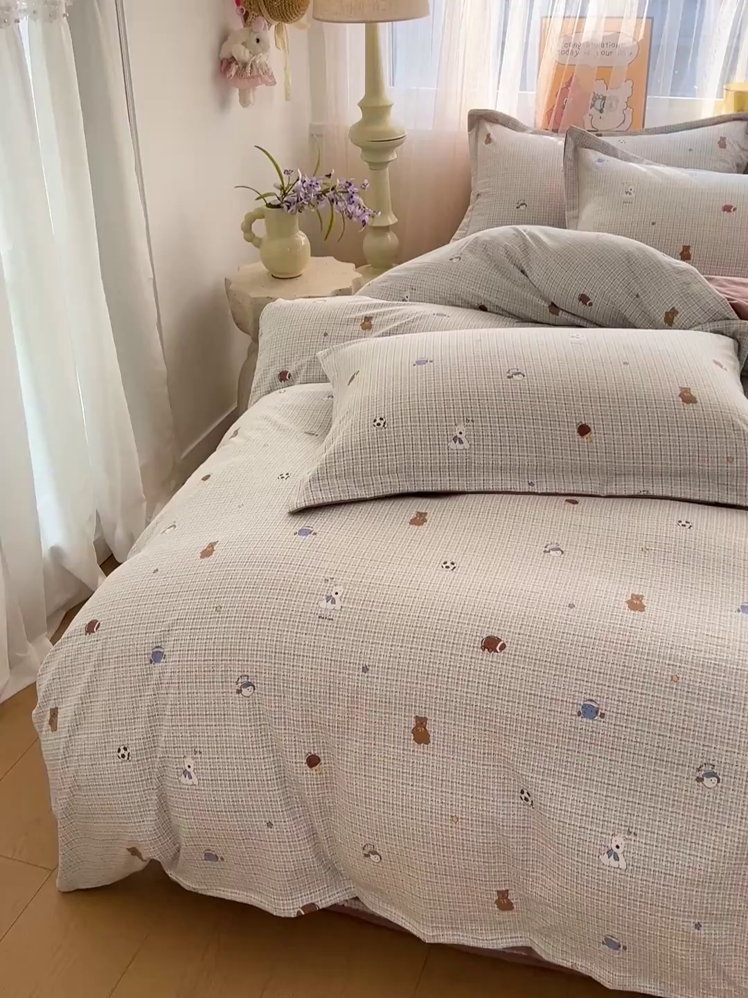 91家纺网 家纺一手货源 找家纺 梵克保罗 2026新款亲肤舒适仿棉印花床盖四件套 奇奇