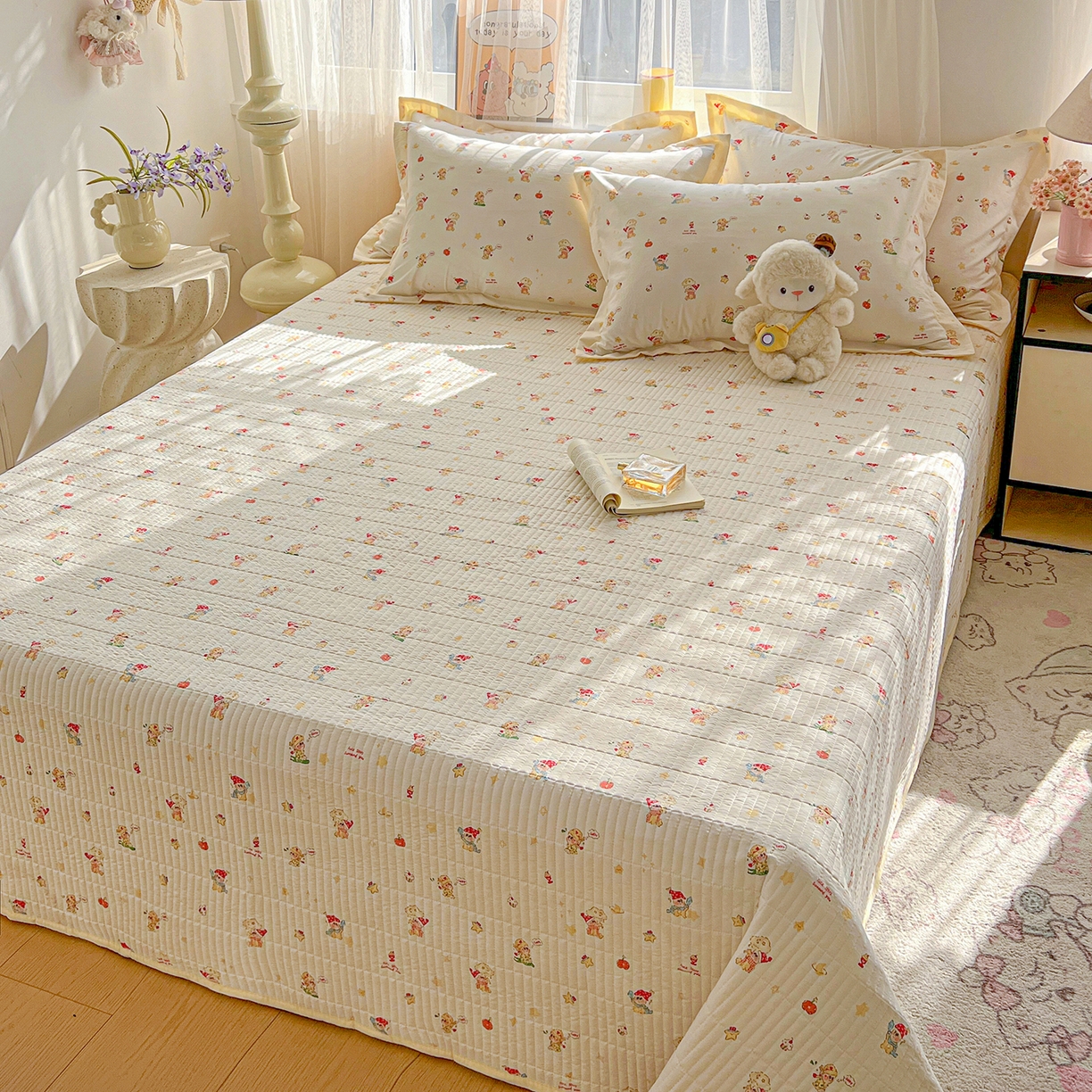 91家纺网 家纺一手货源 找家纺 梵克保罗 2026新款亲肤舒适仿棉印花床盖四件套 圣诞夜