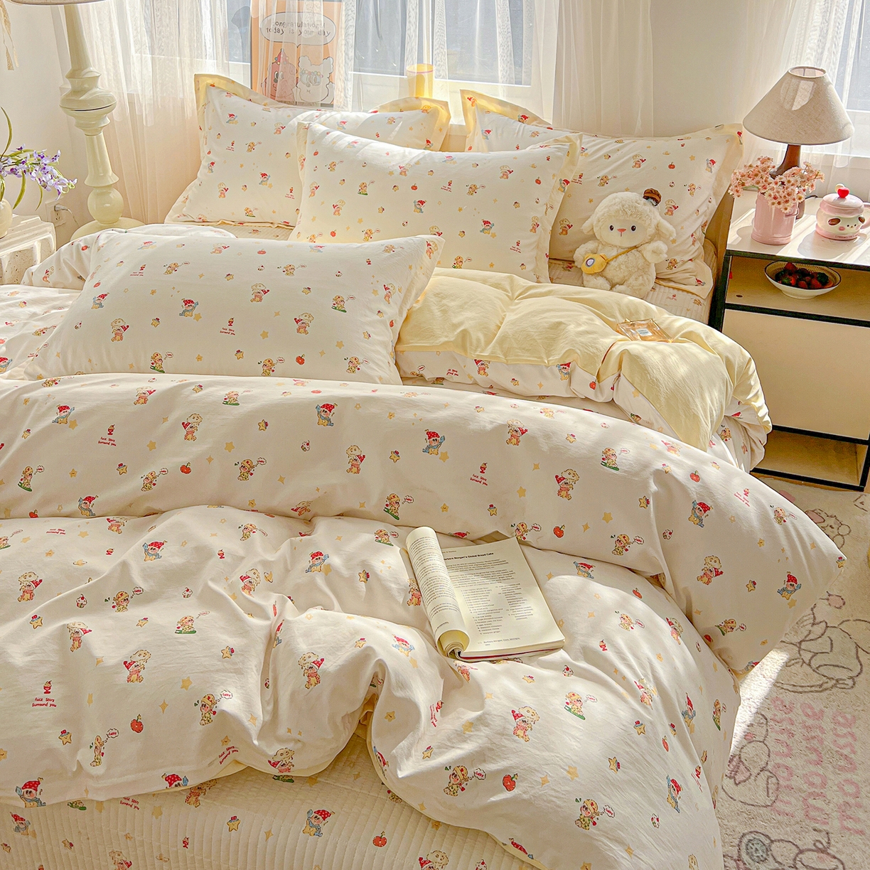 91家纺网 家纺一手货源 找家纺 梵克保罗 2026新款亲肤舒适仿棉印花床盖四件套 圣诞夜