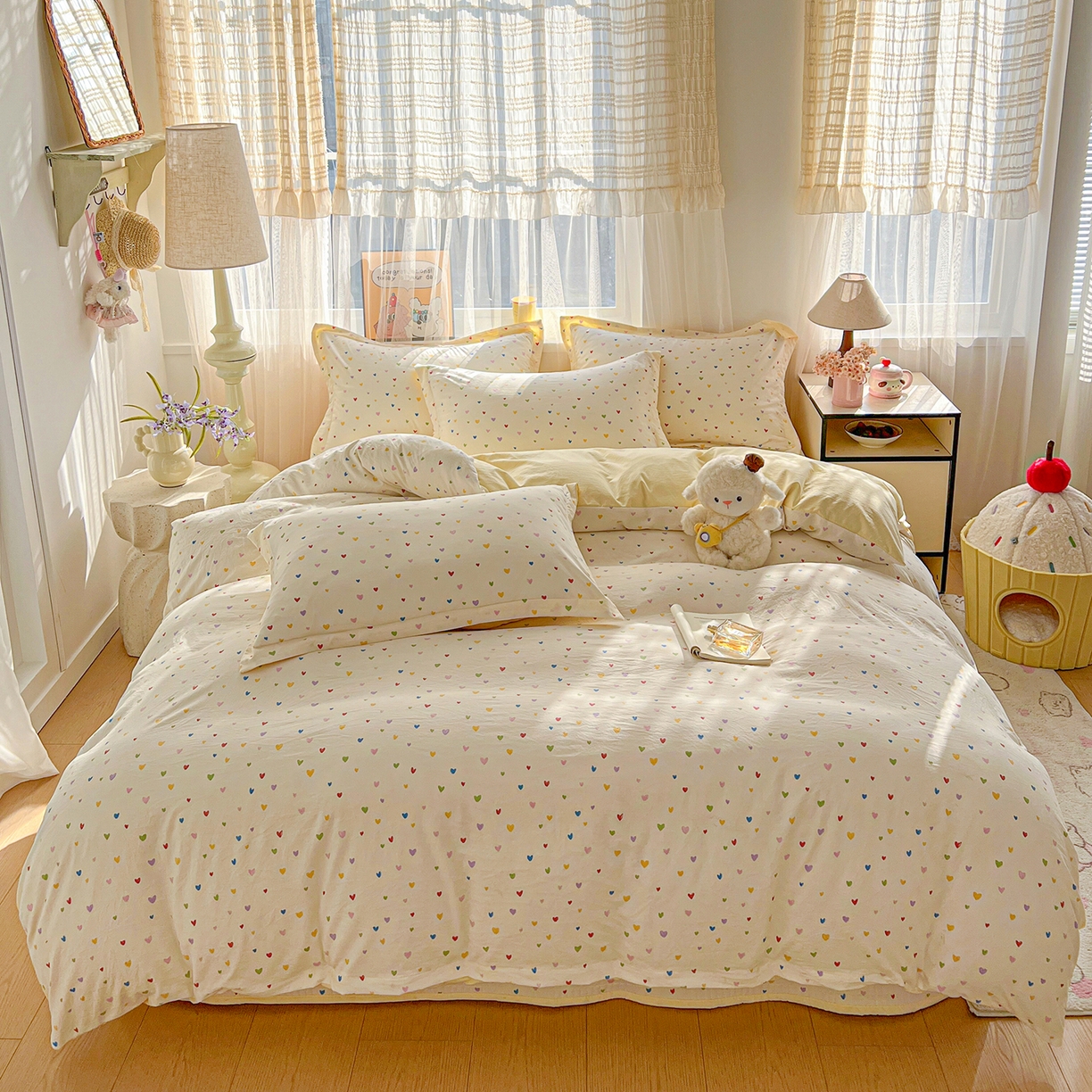 91家纺网 家纺一手货源 找家纺 梵克保罗 2026新款亲肤舒适仿棉印花床盖四件套 五彩斑斓