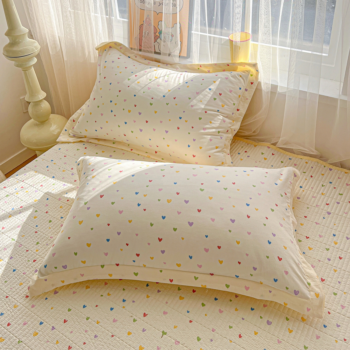 91家纺网 家纺一手货源 找家纺 梵克保罗 2026新款亲肤舒适仿棉印花床盖四件套 五彩斑斓