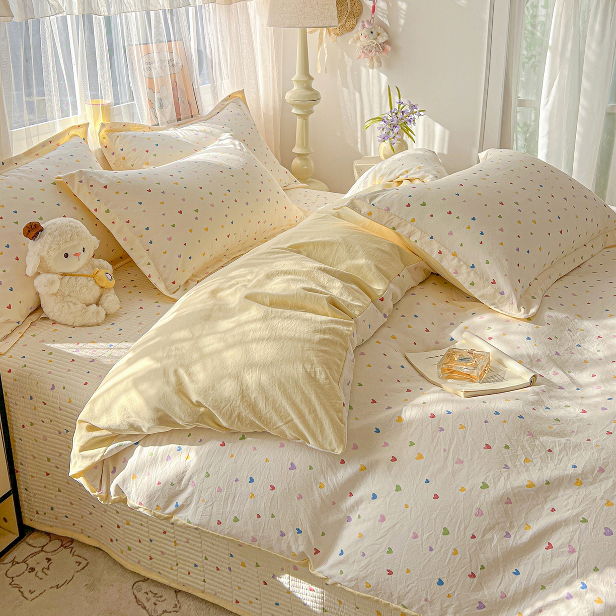 91家纺网 家纺一手货源 找家纺 梵克保罗 2026新款亲肤舒适仿棉印花床盖四件套 五彩斑斓