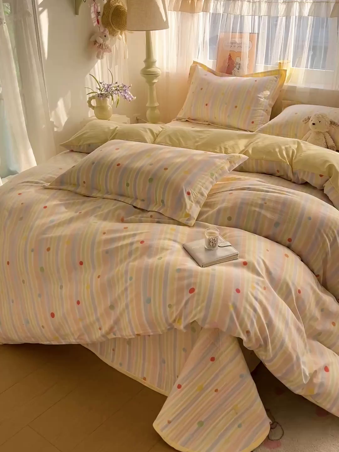 91家纺网 家纺一手货源 找家纺 梵克保罗 2026新款亲肤舒适仿棉印花床盖四件套 小时光