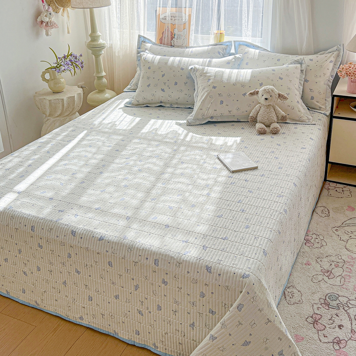 91家纺网 家纺一手货源 找家纺 梵克保罗 2026新款亲肤舒适仿棉印花床盖四件套 逐梦