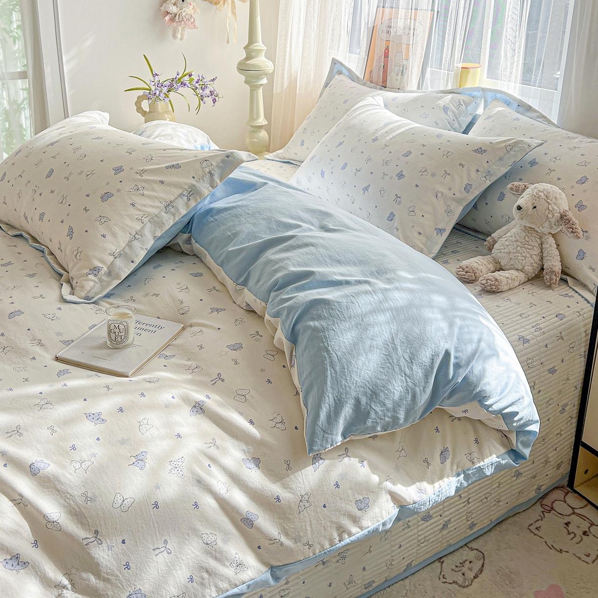 91家纺网 家纺一手货源 找家纺 梵克保罗 2026新款亲肤舒适仿棉印花床盖四件套 逐梦