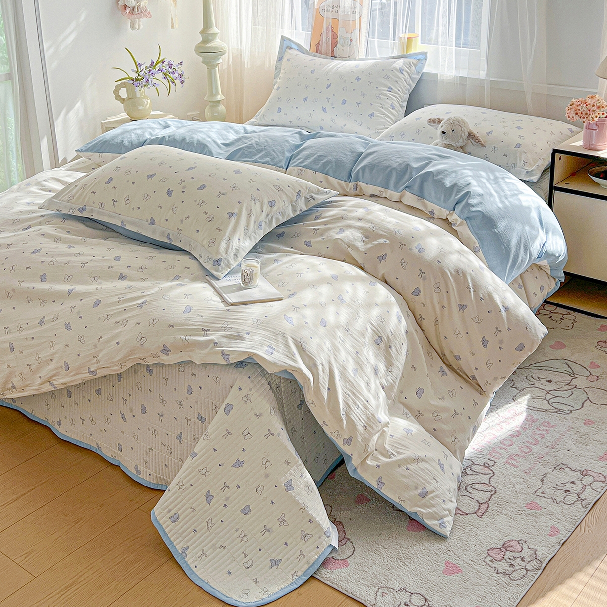 91家纺网 家纺一手货源 找家纺 梵克保罗 2026新款亲肤舒适仿棉印花床盖四件套 逐梦