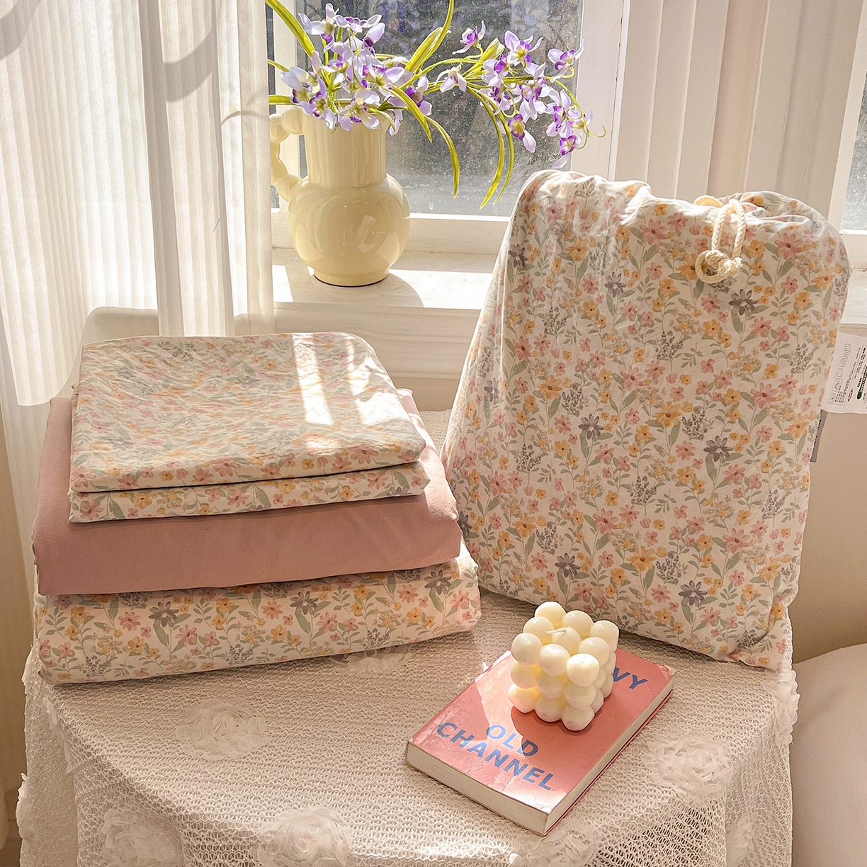 91家纺网 家纺一手货源 找家纺 （总）梵克保罗 2026新款A类古法水洗仿棉云感纱四件套