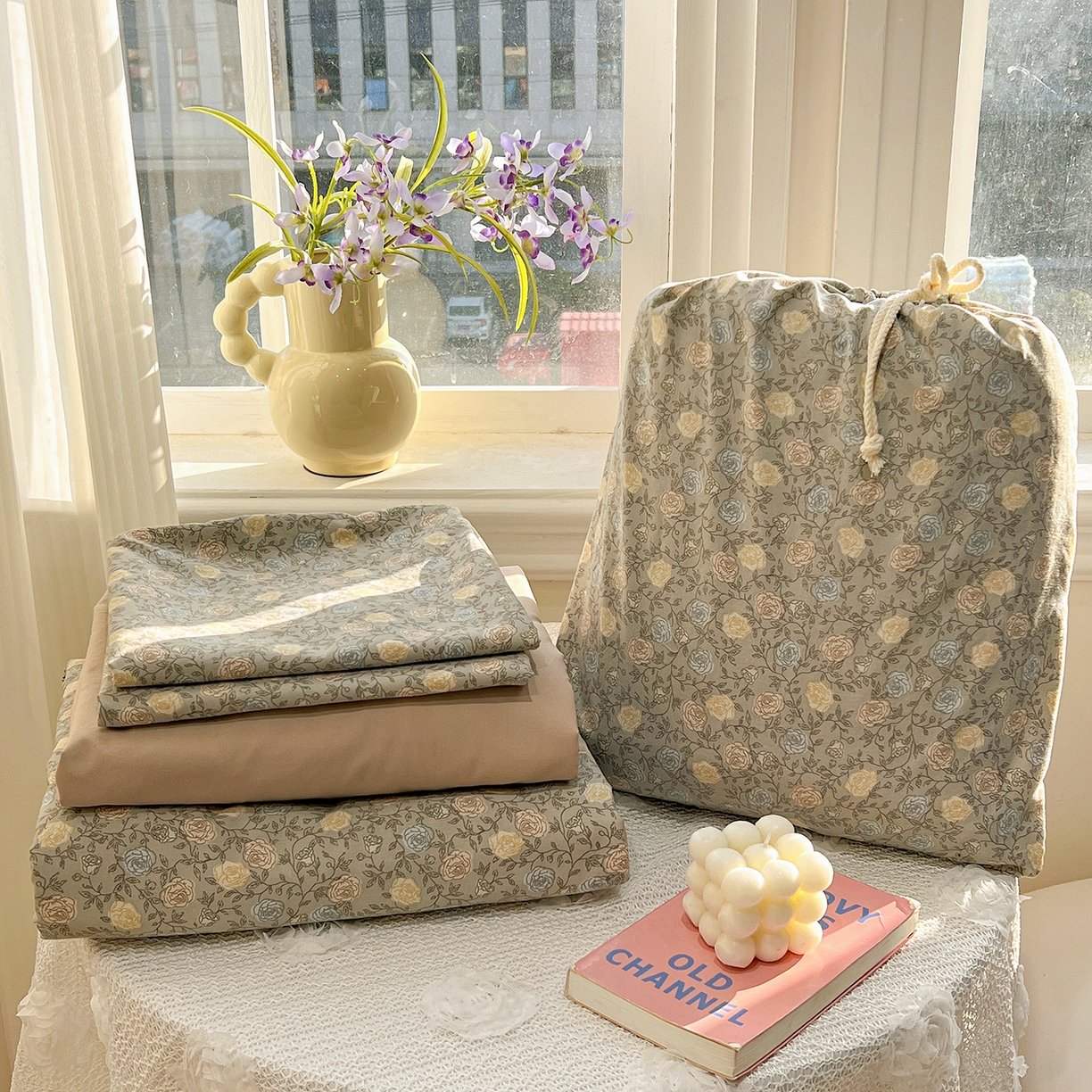 91家纺网 家纺一手货源 找家纺 梵克保罗 2026新款A类古法水洗仿棉云感纱四件套 森屿