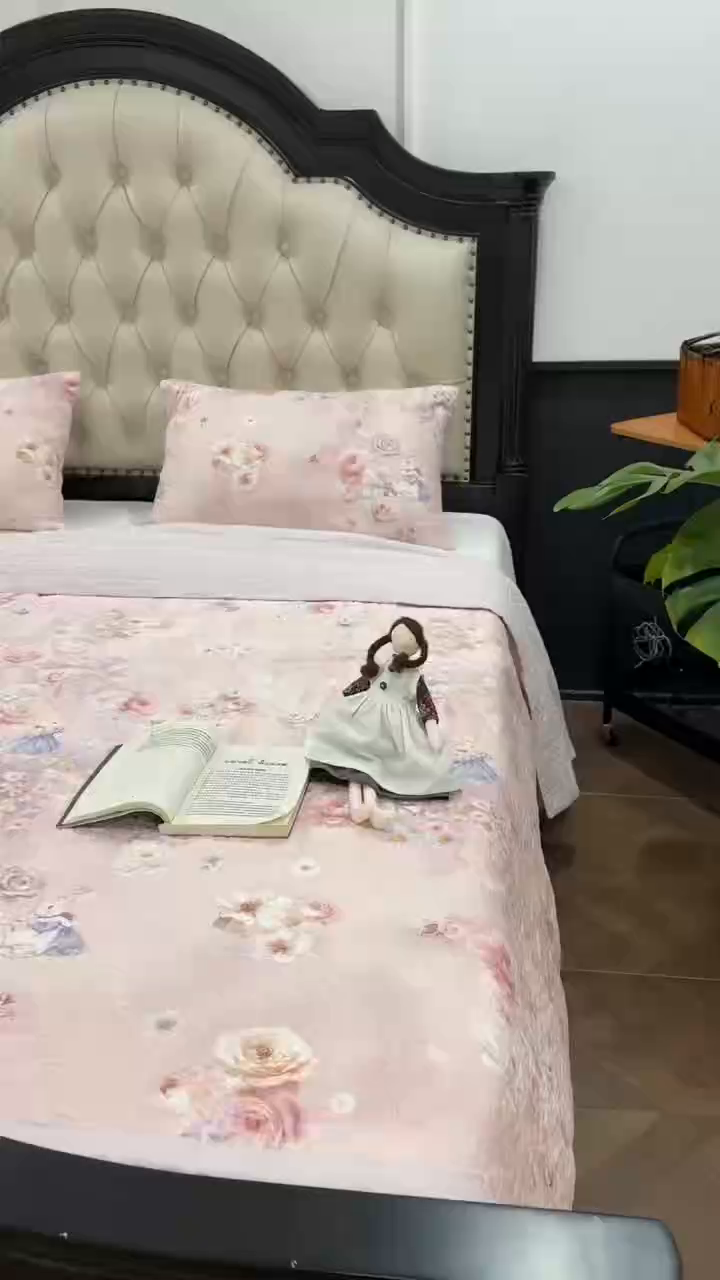 91家纺网 家纺一手货源 找家纺 （总）床盖工厂店 2026新款高端活性数码工艺双面全棉棉花床盖三件套