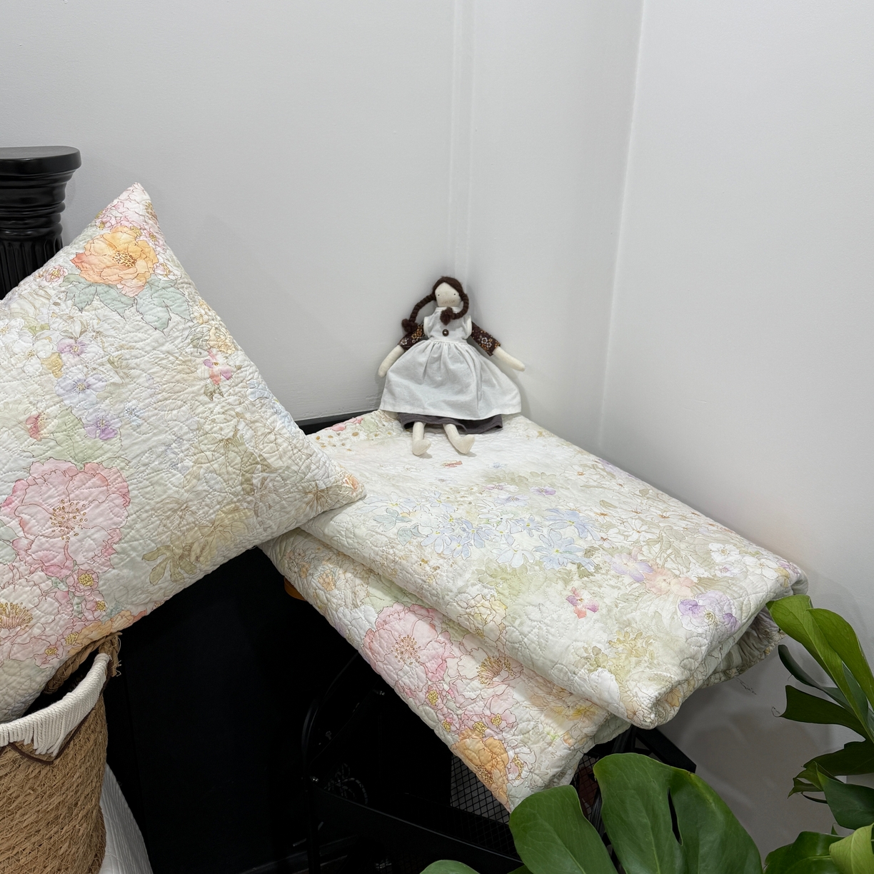 91家纺网 家纺一手货源 找家纺 床盖工厂店 2026新款高端活性数码工艺双面全棉棉花床盖三件套 漫花野