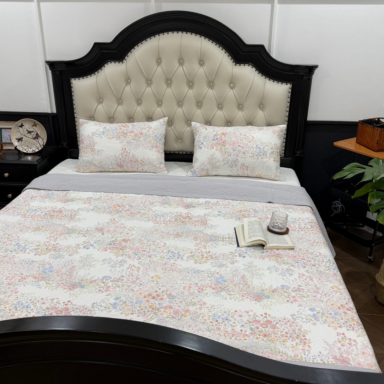 91家纺网 家纺一手货源 找家纺 床盖工厂店 2026新款高端活性数码工艺双面全棉棉花床盖三件套 心蕊