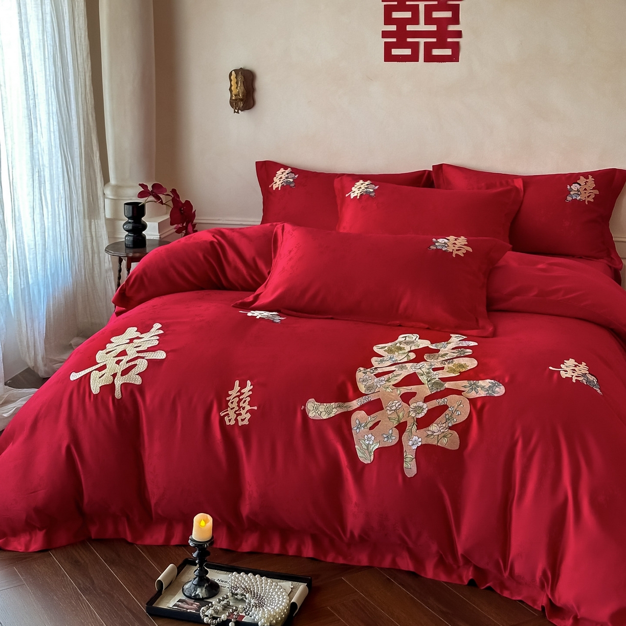 91家纺网 家纺一手货源 找家纺 （总）欧乐蒂 2025冬季新品亲肤棉提花刺绣婚庆四件套