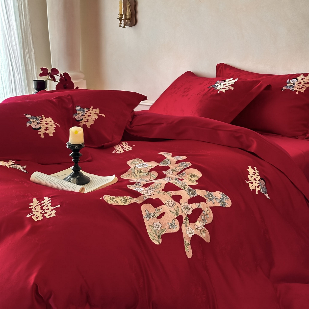 91家纺网 家纺一手货源 找家纺 （总）欧乐蒂 2025冬季新品亲肤棉提花刺绣婚庆四件套