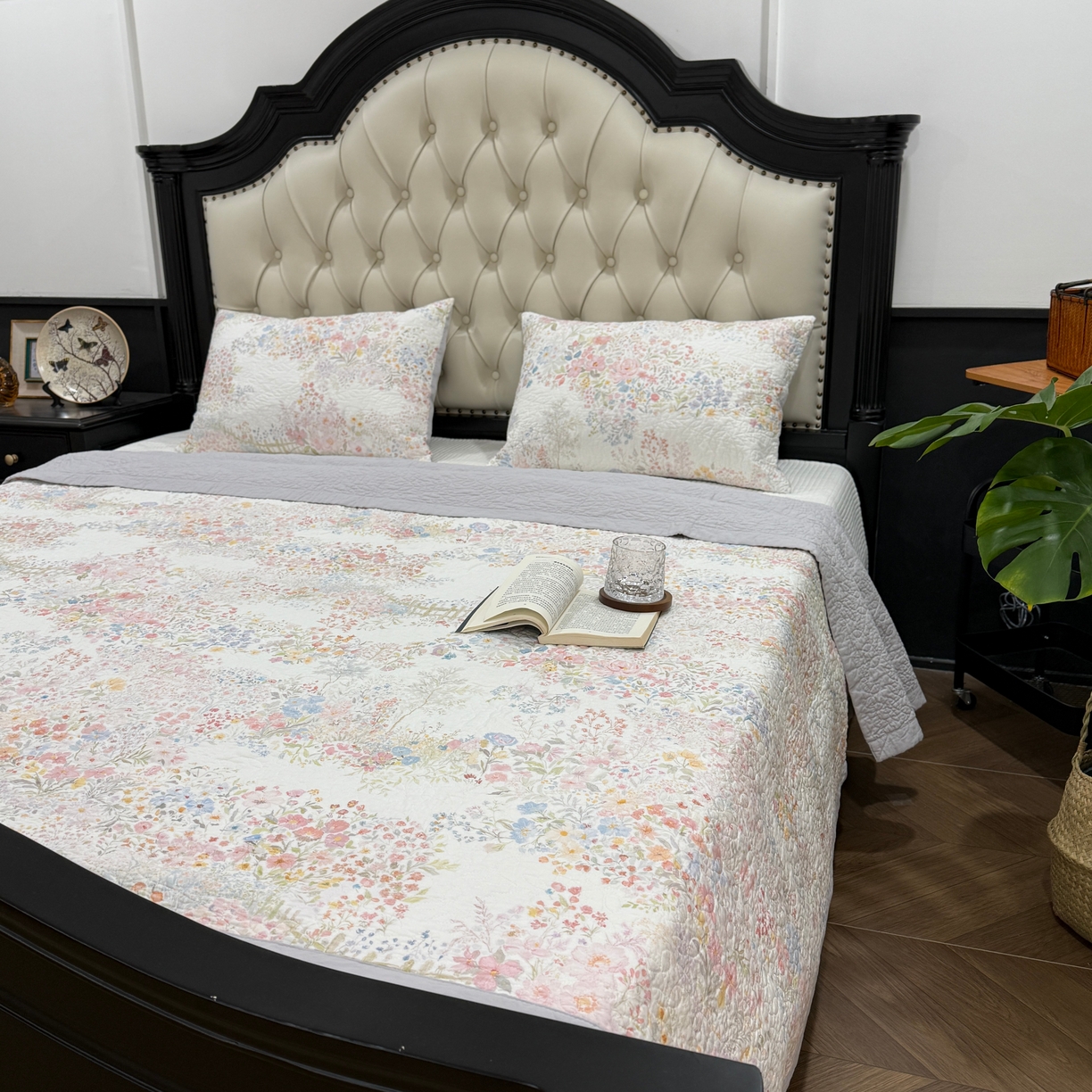 91家纺网 家纺一手货源 找家纺 床盖工厂店 2026新款高端活性数码工艺双面全棉棉花床盖三件套 心蕊