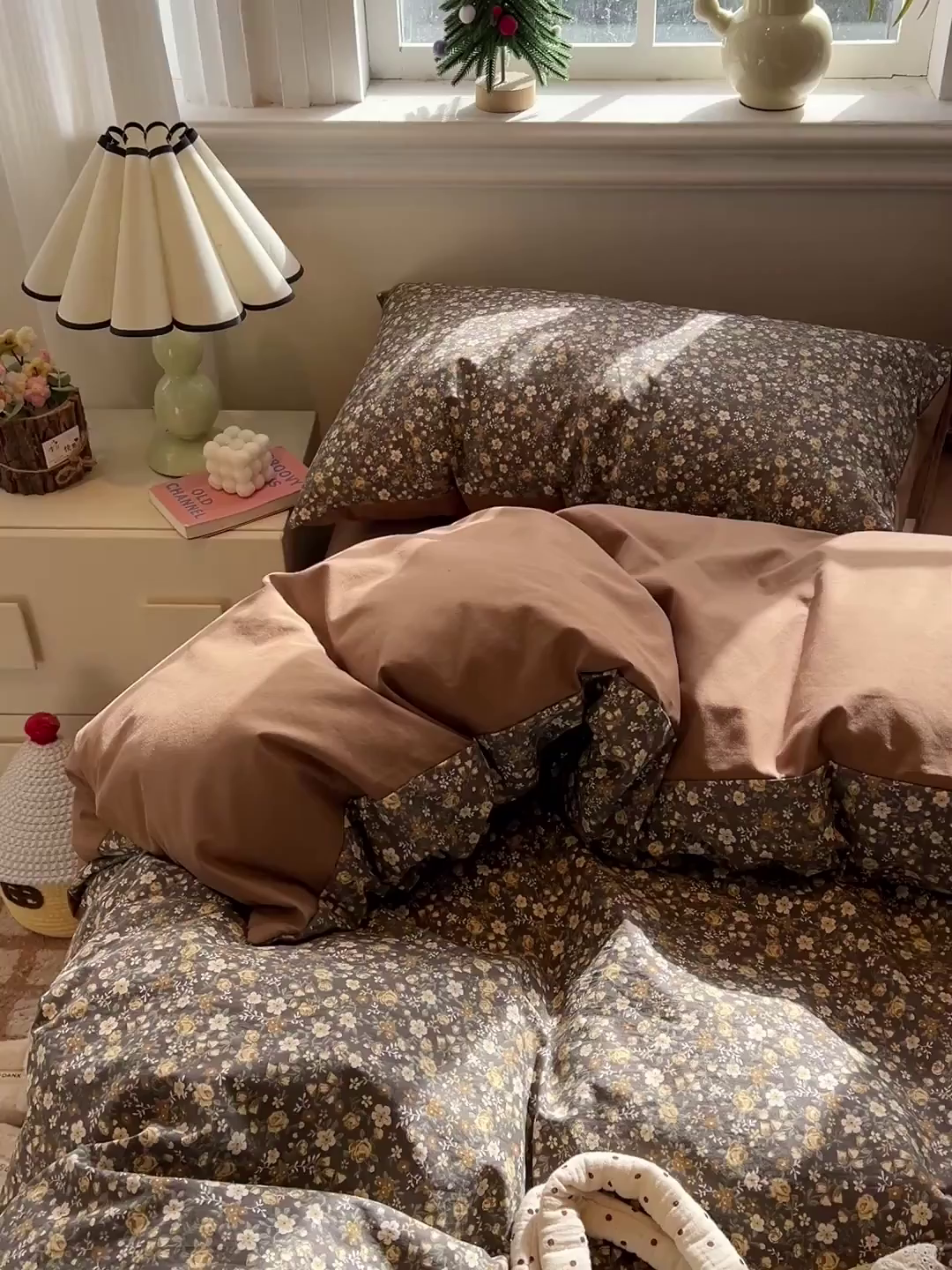 91家纺网 家纺一手货源 找家纺 梵克保罗 2026新款A类古法水洗仿棉云感纱四件套 知秋