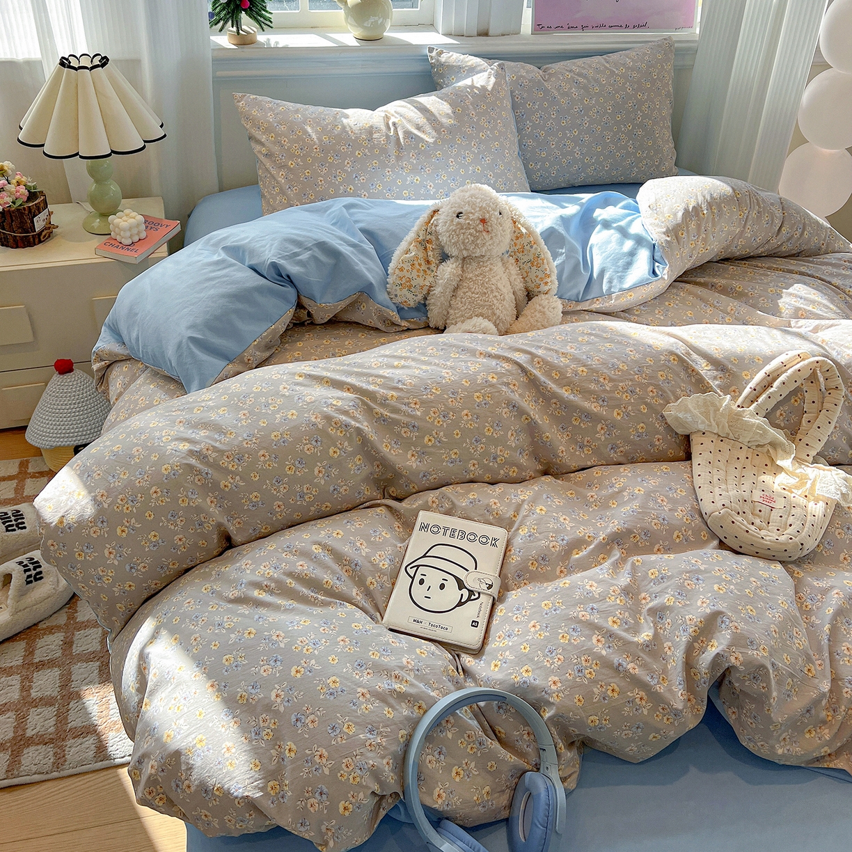 91家纺网 家纺一手货源 找家纺 梵克保罗 2026新款A类古法水洗仿棉云感纱四件套 白兰地