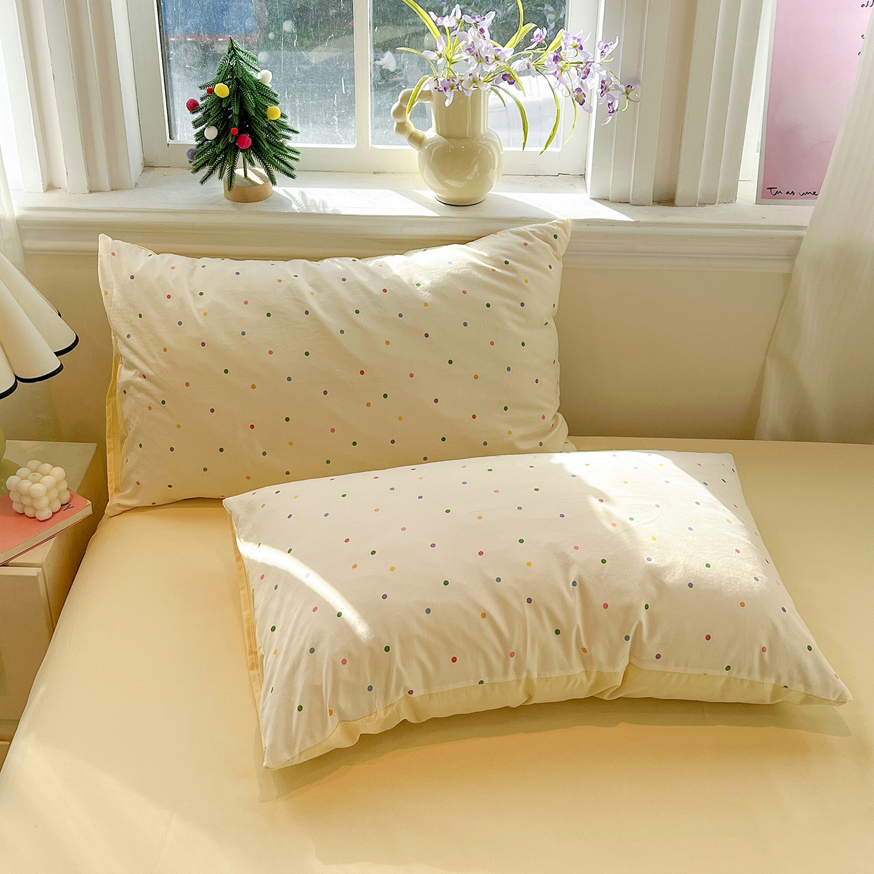 91家纺网 家纺一手货源 找家纺 梵克保罗 2026新款A类古法水洗仿棉云感纱四件套 彩波波