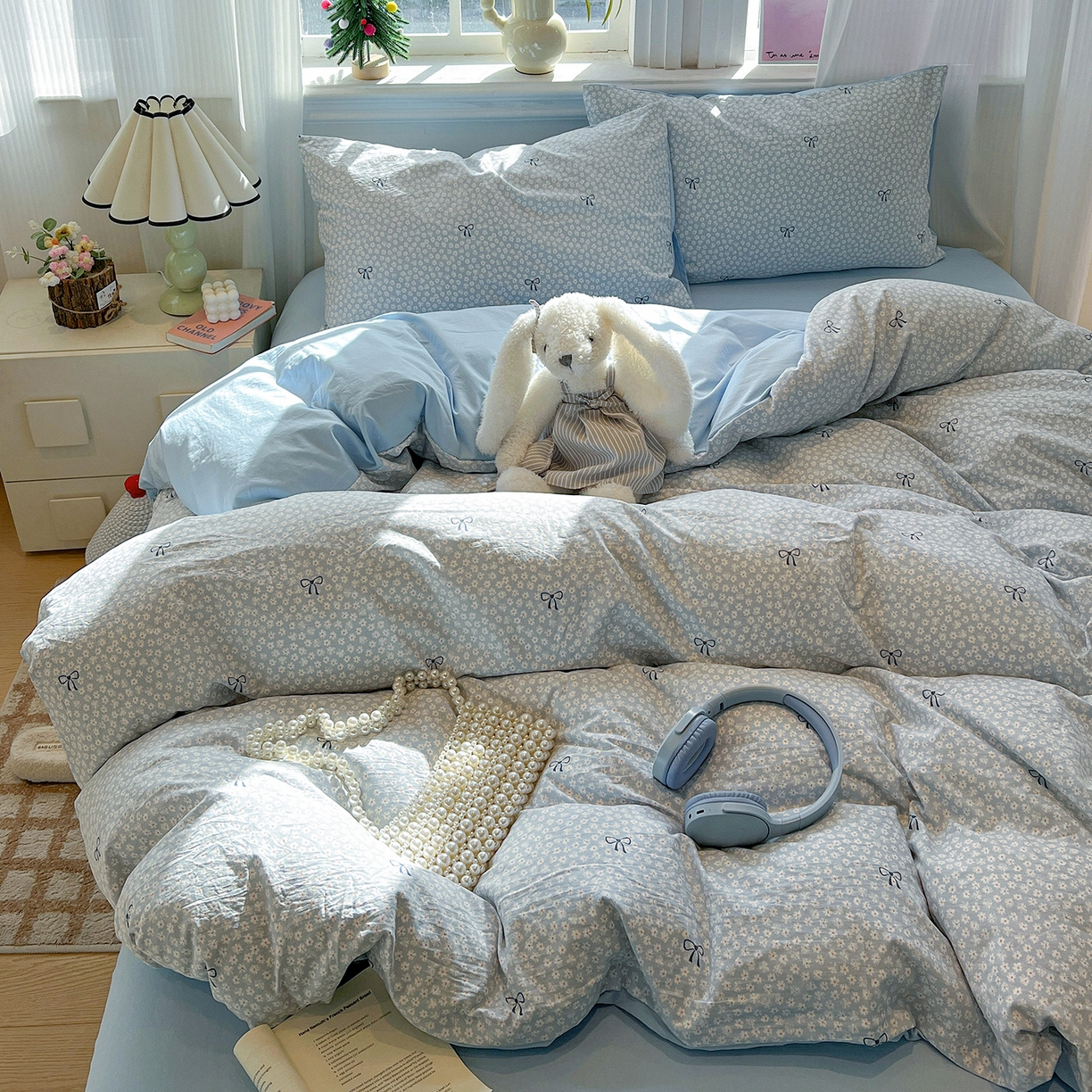 91家纺网 家纺一手货源 找家纺 梵克保罗 2026新款A类古法水洗仿棉云感纱四件套 赫莲娜