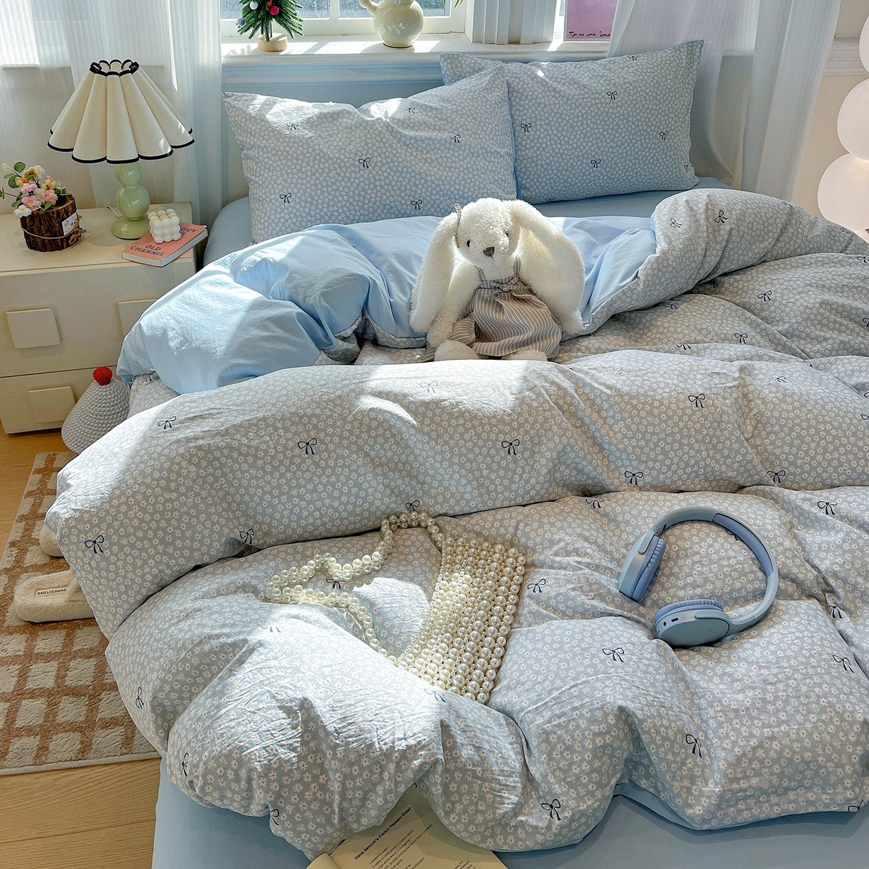 91家纺网 家纺一手货源 找家纺 梵克保罗 2026新款A类古法水洗仿棉云感纱四件套 赫莲娜