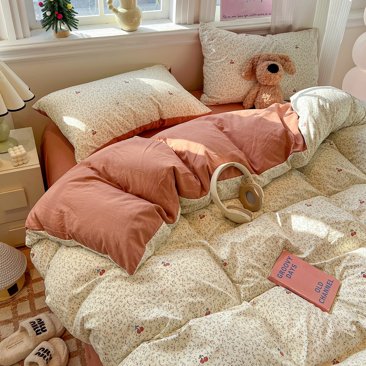 91家纺网 家纺一手货源 找家纺 梵克保罗 2026新款A类古法水洗仿棉云感纱四件套 酱果