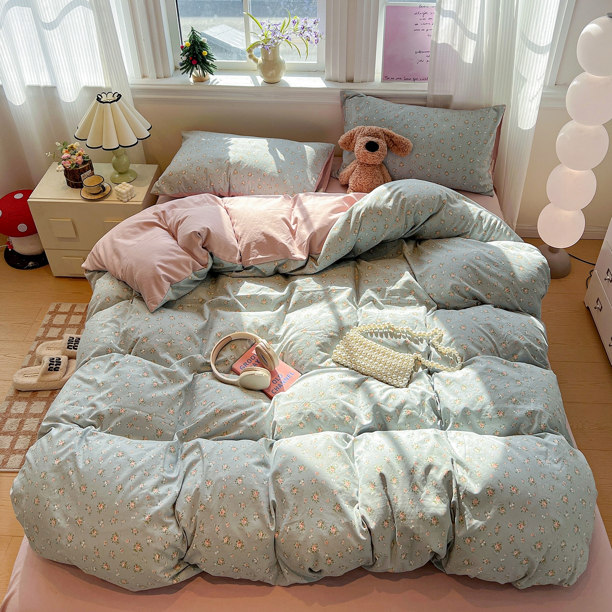 91家纺网 家纺一手货源 找家纺 梵克保罗 2026新款A类古法水洗仿棉云感纱四件套 莉莉安