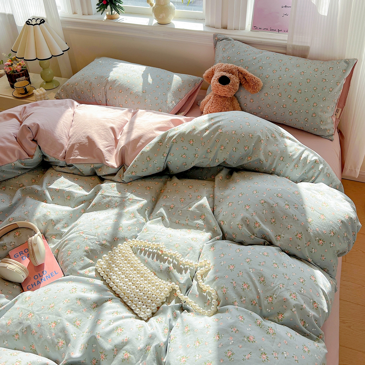 91家纺网 家纺一手货源 找家纺 梵克保罗 2026新款A类古法水洗仿棉云感纱四件套 莉莉安