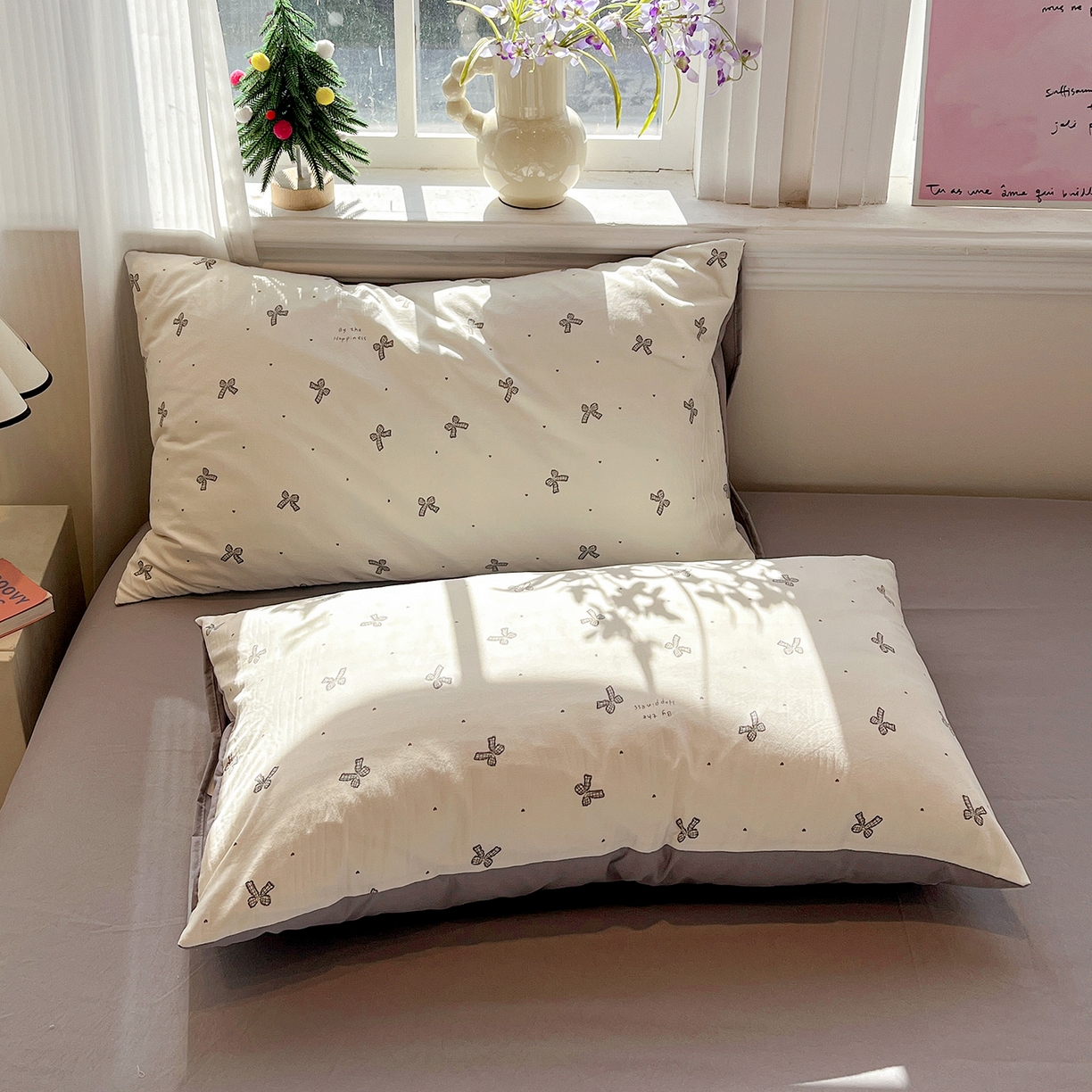 91家纺网 家纺一手货源 找家纺 梵克保罗 2026新款A类古法水洗仿棉云感纱四件套 梦幻灰