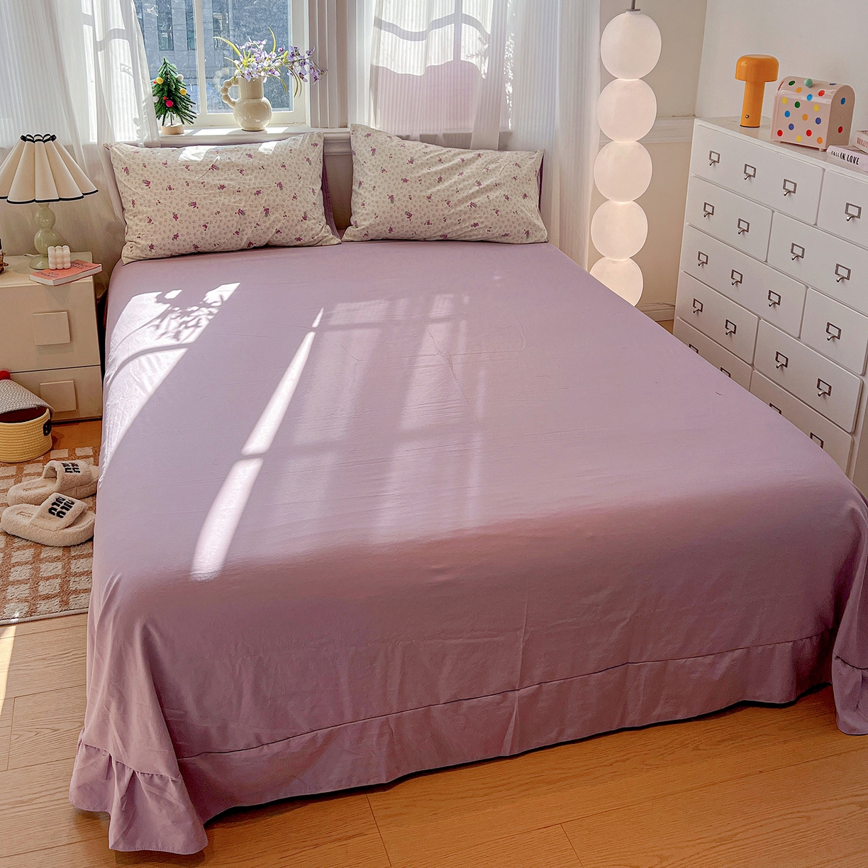 91家纺网 家纺一手货源 找家纺 梵克保罗 2026新款A类古法水洗仿棉云感纱四件套 葡萄