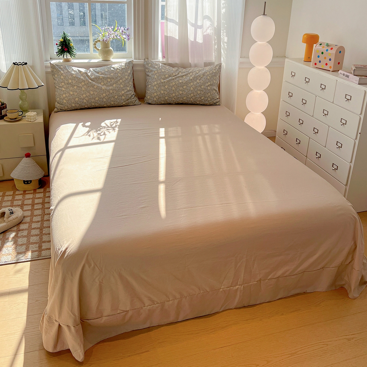 91家纺网 家纺一手货源 找家纺 梵克保罗 2026新款A类古法水洗仿棉云感纱四件套 森屿