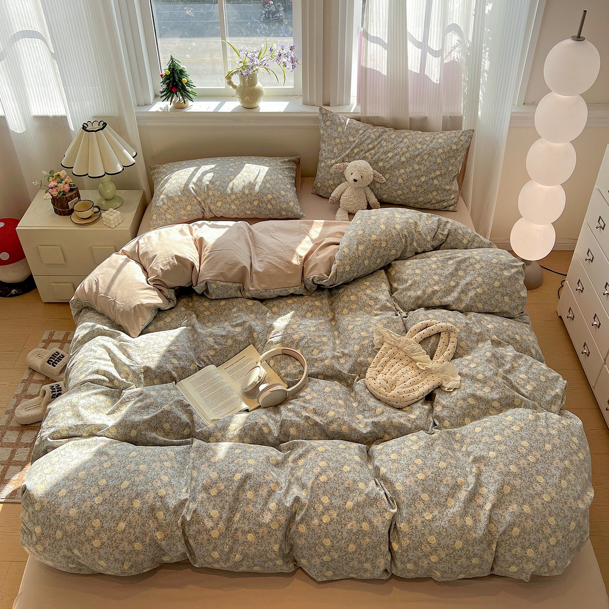 91家纺网 家纺一手货源 找家纺 梵克保罗 2026新款A类古法水洗仿棉云感纱四件套 森屿