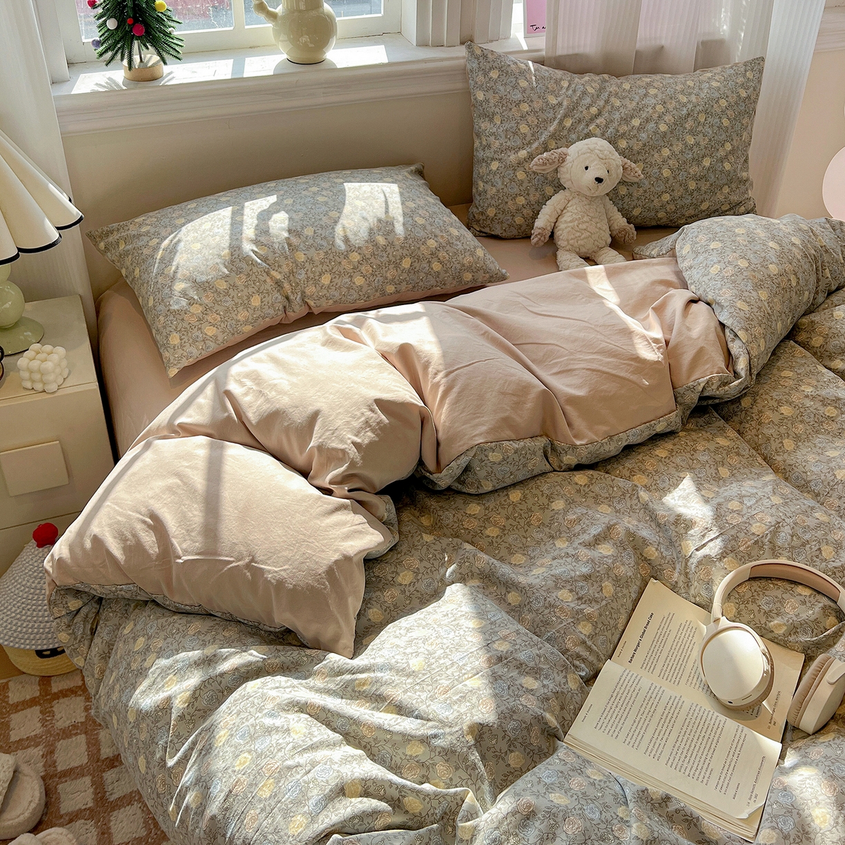 91家纺网 家纺一手货源 找家纺 梵克保罗 2026新款A类古法水洗仿棉云感纱四件套 森屿