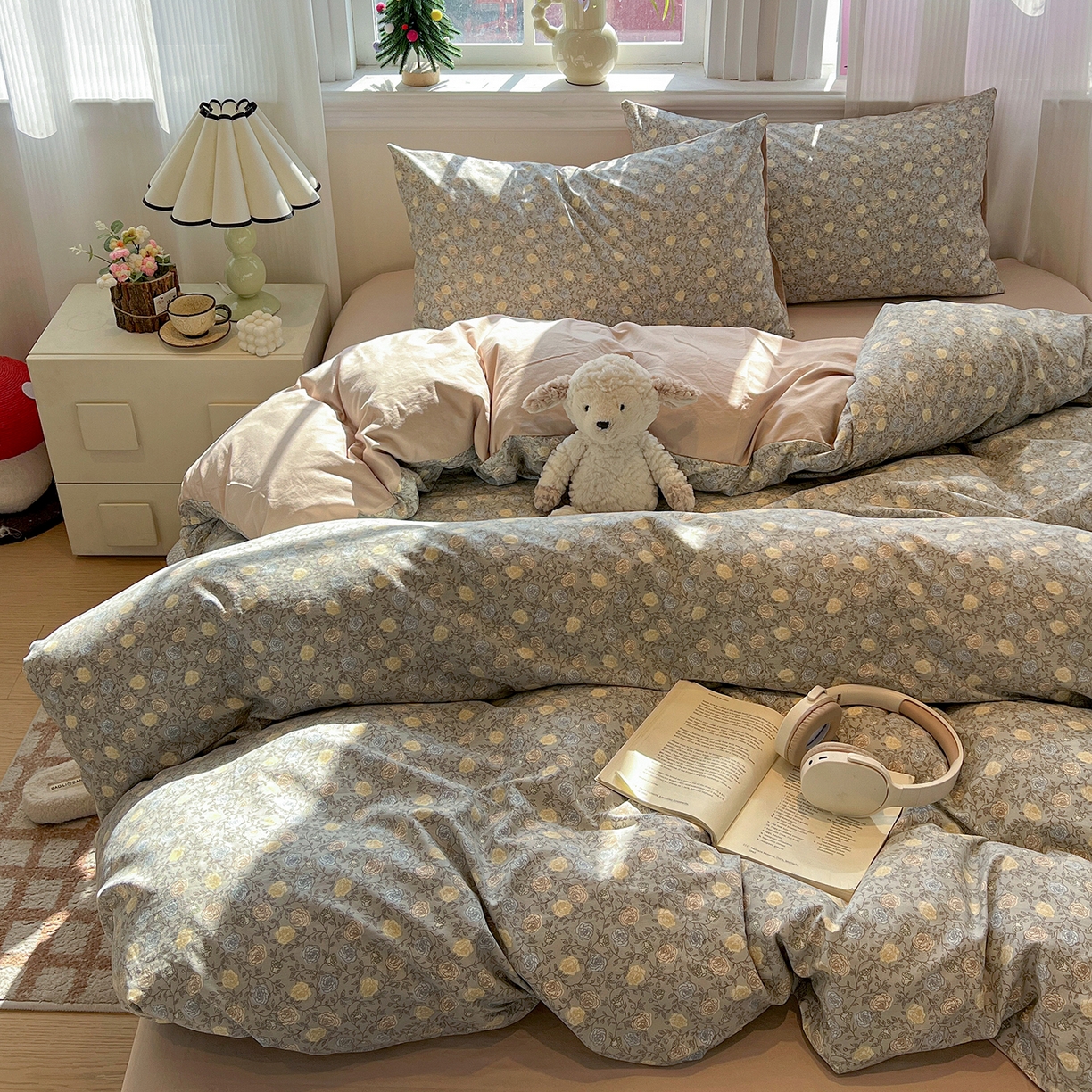 91家纺网 家纺一手货源 找家纺 梵克保罗 2026新款A类古法水洗仿棉云感纱四件套 森屿