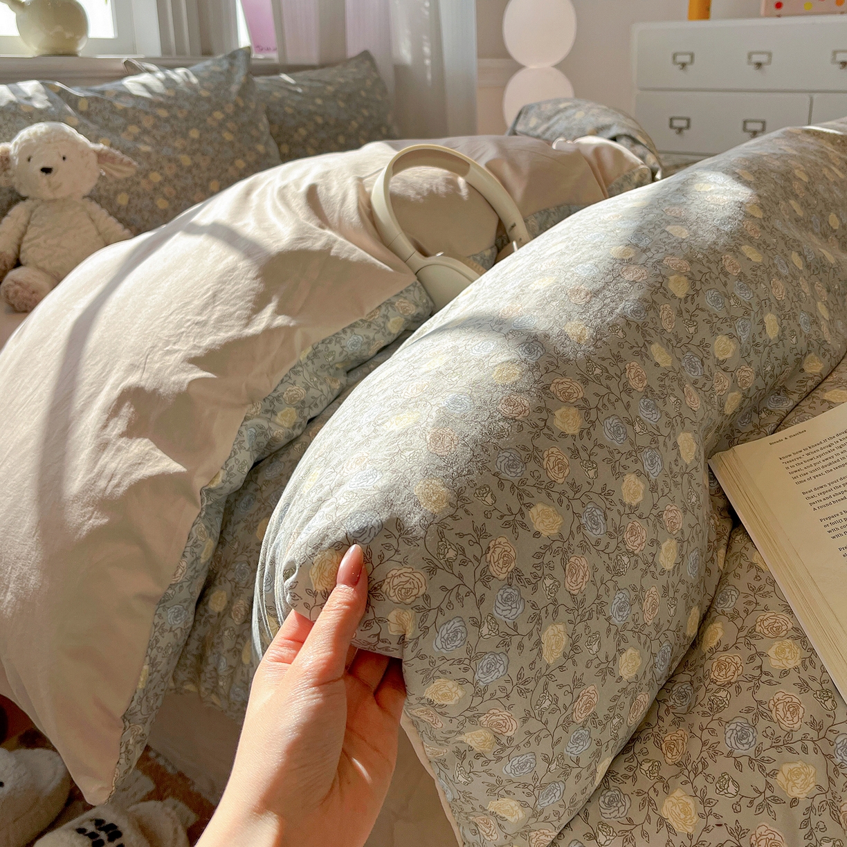 91家纺网 家纺一手货源 找家纺 梵克保罗 2026新款A类古法水洗仿棉云感纱四件套 森屿