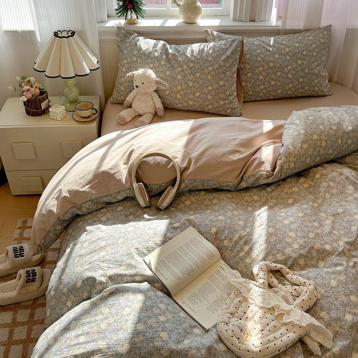 91家纺网 家纺一手货源 找家纺 梵克保罗 2026新款A类古法水洗仿棉云感纱四件套 森屿