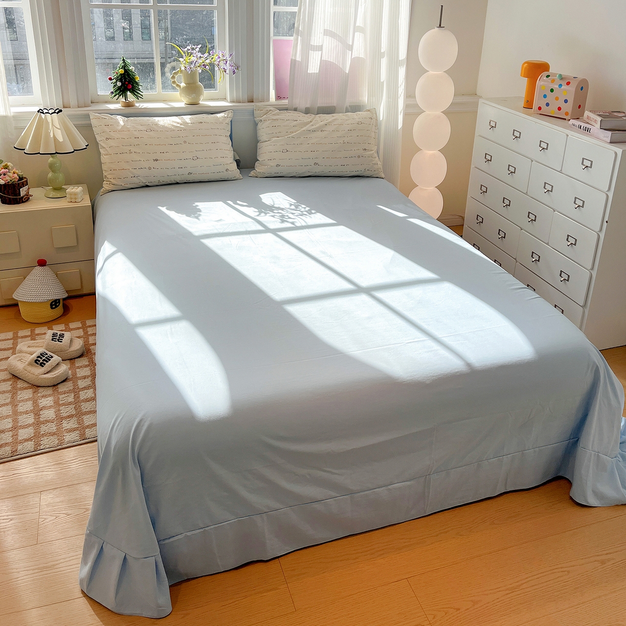 91家纺网 家纺一手货源 找家纺 梵克保罗 2026新款A类古法水洗仿棉云感纱四件套 甜心喵