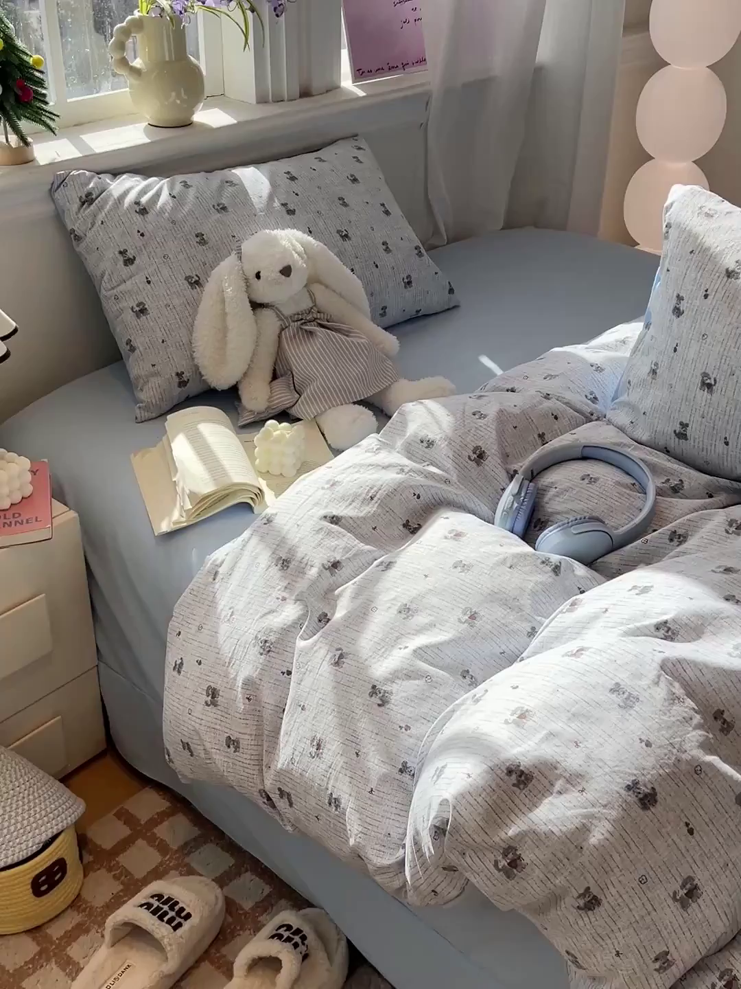 91家纺网 家纺一手货源 找家纺 梵克保罗 2026新款A类古法水洗仿棉云感纱四件套 条纹狗