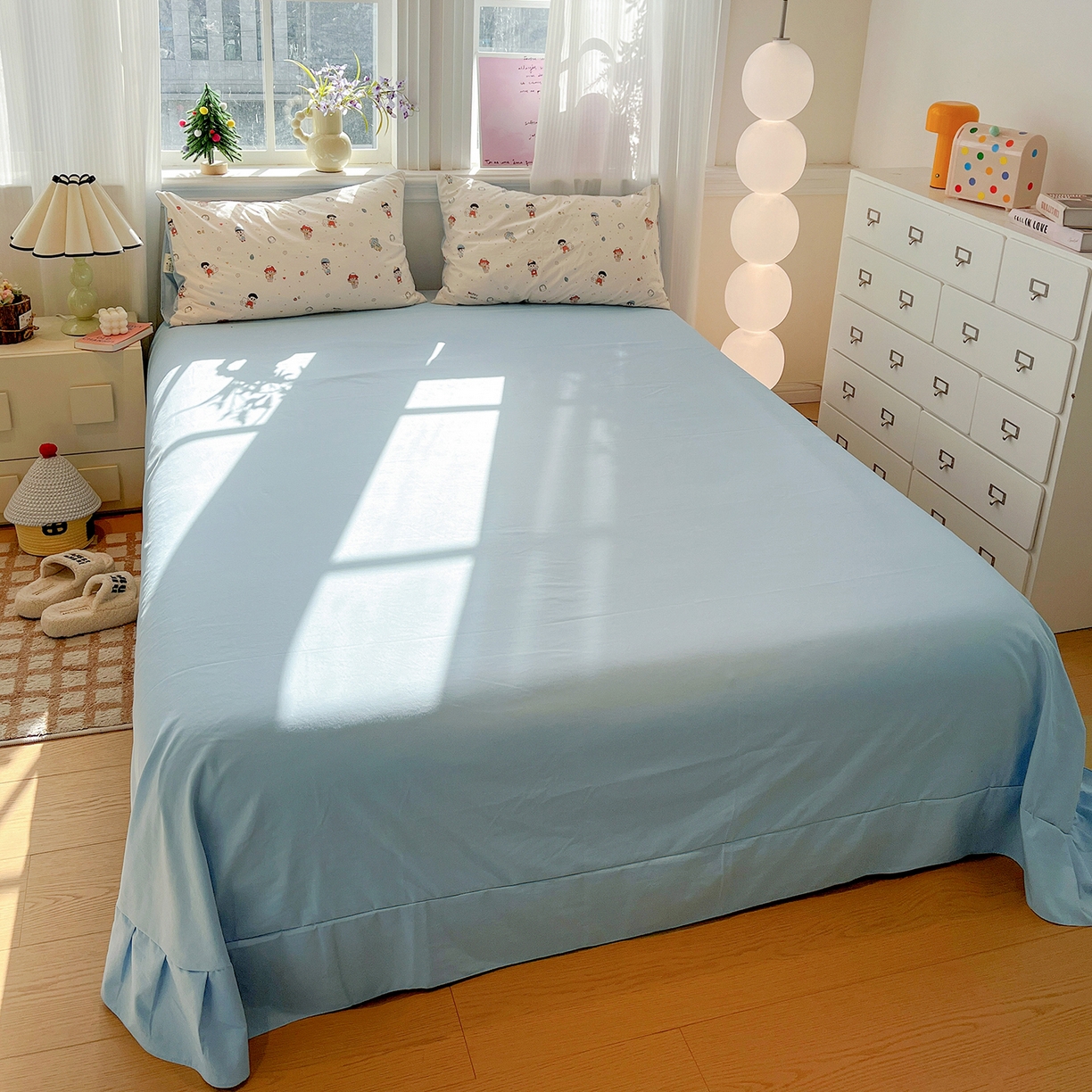 91家纺网 家纺一手货源 找家纺 梵克保罗 2026新款A类古法水洗仿棉云感纱四件套 童趣