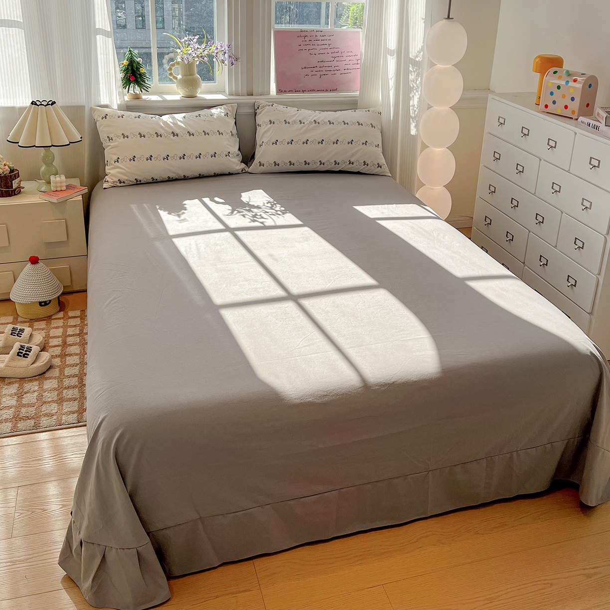 91家纺网 家纺一手货源 找家纺 梵克保罗 2026新款A类古法水洗仿棉云感纱四件套 小木马